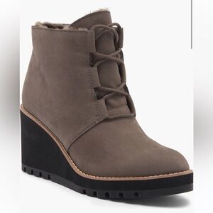 Eileen Fisher Brown Wedge Ankle Boots NEW IN A BOX